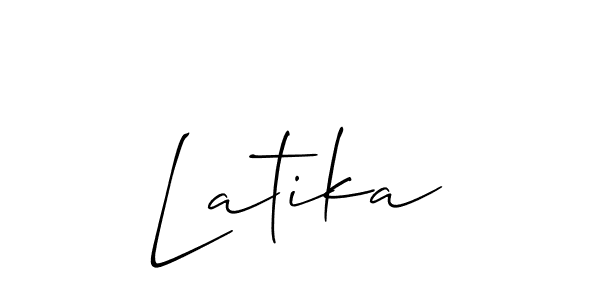 The best way (Allison_Script) to make a short signature is to pick only two or three words in your name. The name Latika include a total of six letters. For converting this name. Latika signature style 2 images and pictures png