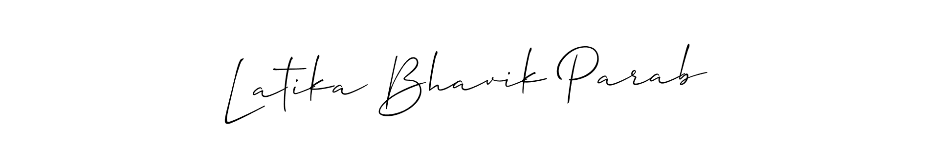Use a signature maker to create a handwritten signature online. With this signature software, you can design (Allison_Script) your own signature for name Latika Bhavik Parab. Latika Bhavik Parab signature style 2 images and pictures png