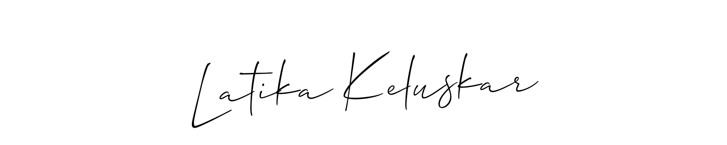 Use a signature maker to create a handwritten signature online. With this signature software, you can design (Allison_Script) your own signature for name Latika Keluskar. Latika Keluskar signature style 2 images and pictures png