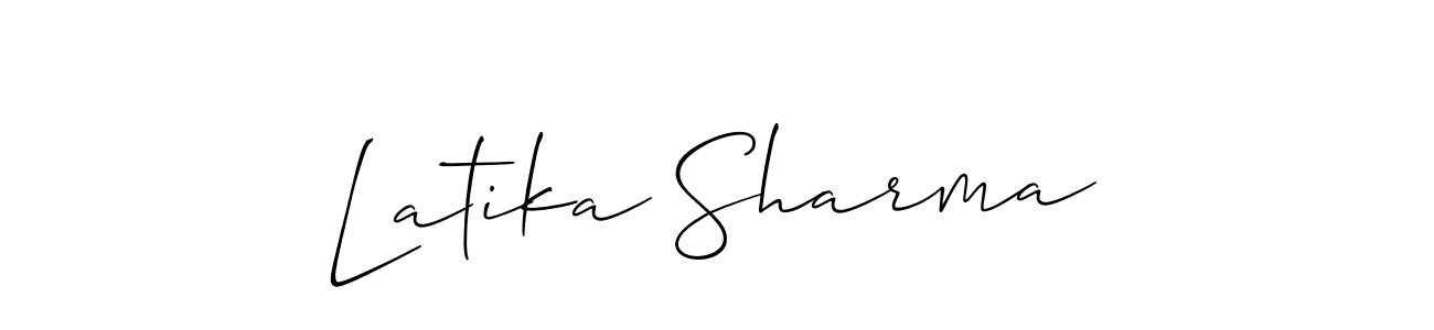 Create a beautiful signature design for name Latika Sharma. With this signature (Allison_Script) fonts, you can make a handwritten signature for free. Latika Sharma signature style 2 images and pictures png