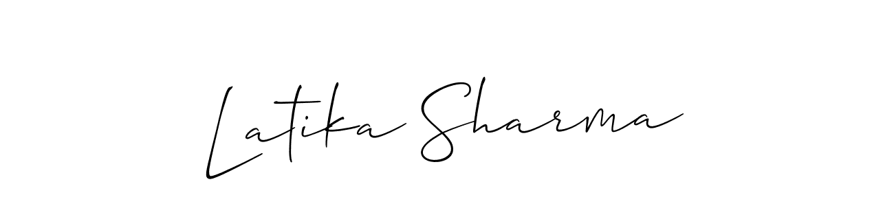 It looks lik you need a new signature style for name Latika Sharma. Design unique handwritten (Allison_Script) signature with our free signature maker in just a few clicks. Latika Sharma signature style 2 images and pictures png