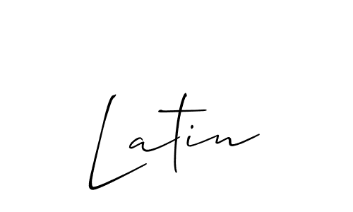 Design your own signature with our free online signature maker. With this signature software, you can create a handwritten (Allison_Script) signature for name Latin. Latin signature style 2 images and pictures png