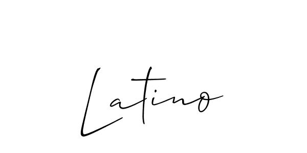The best way (Allison_Script) to make a short signature is to pick only two or three words in your name. The name Latino include a total of six letters. For converting this name. Latino signature style 2 images and pictures png