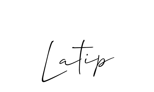 Create a beautiful signature design for name Latip. With this signature (Allison_Script) fonts, you can make a handwritten signature for free. Latip signature style 2 images and pictures png