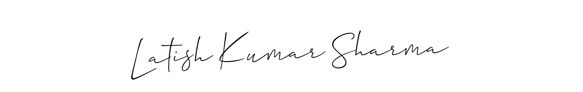 It looks lik you need a new signature style for name Latish Kumar Sharma. Design unique handwritten (Allison_Script) signature with our free signature maker in just a few clicks. Latish Kumar Sharma signature style 2 images and pictures png