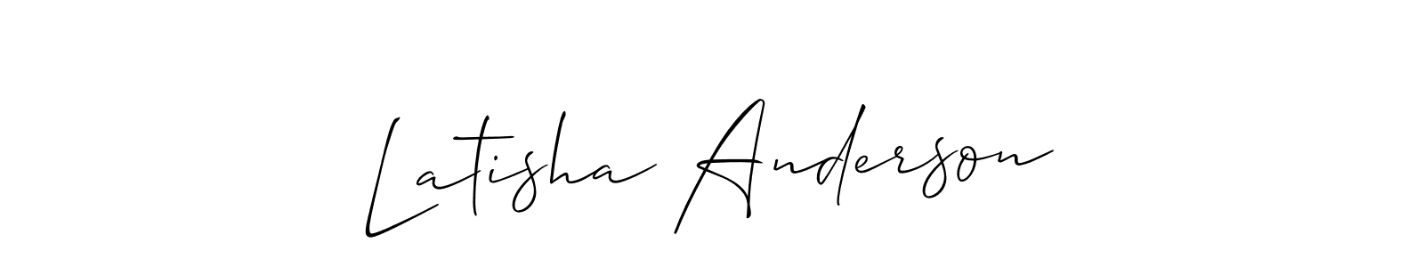 Similarly Allison_Script is the best handwritten signature design. Signature creator online .You can use it as an online autograph creator for name Latisha Anderson. Latisha Anderson signature style 2 images and pictures png