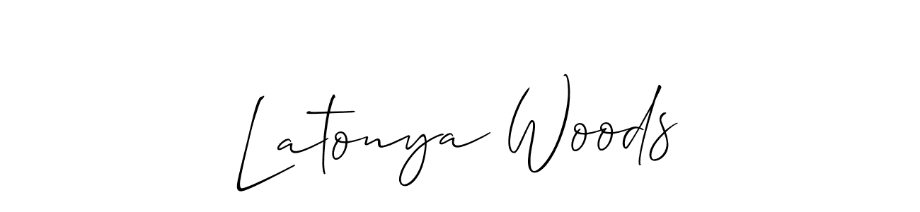 How to make Latonya Woods signature? Allison_Script is a professional autograph style. Create handwritten signature for Latonya Woods name. Latonya Woods signature style 2 images and pictures png