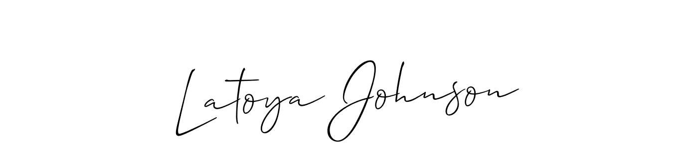 Also You can easily find your signature by using the search form. We will create Latoya Johnson name handwritten signature images for you free of cost using Allison_Script sign style. Latoya Johnson signature style 2 images and pictures png