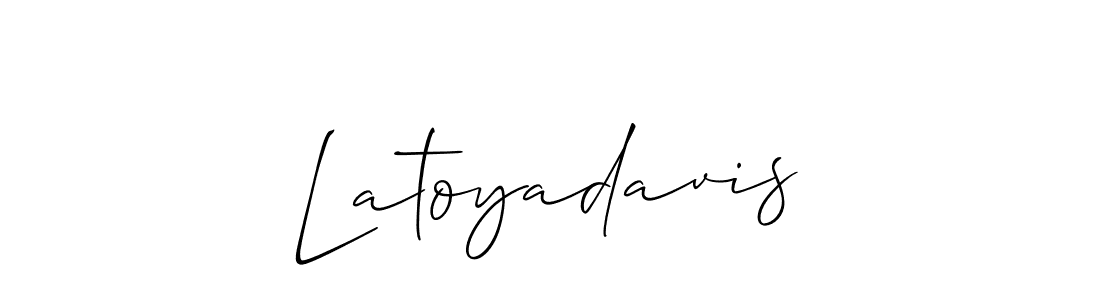 Make a beautiful signature design for name Latoyadavis. With this signature (Allison_Script) style, you can create a handwritten signature for free. Latoyadavis signature style 2 images and pictures png