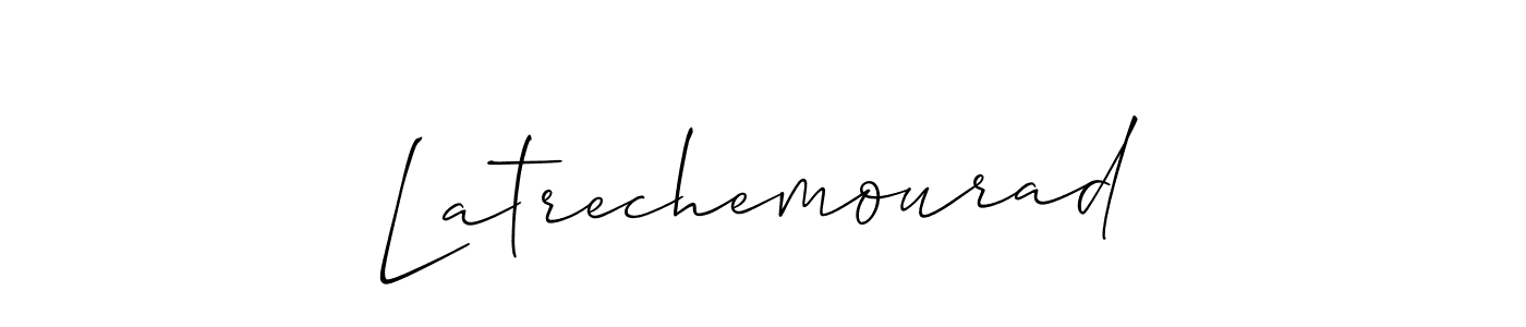 You should practise on your own different ways (Allison_Script) to write your name (Latrechemourad) in signature. don't let someone else do it for you. Latrechemourad signature style 2 images and pictures png