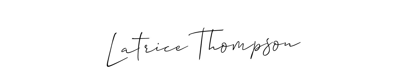 Make a beautiful signature design for name Latrice Thompson. With this signature (Allison_Script) style, you can create a handwritten signature for free. Latrice Thompson signature style 2 images and pictures png
