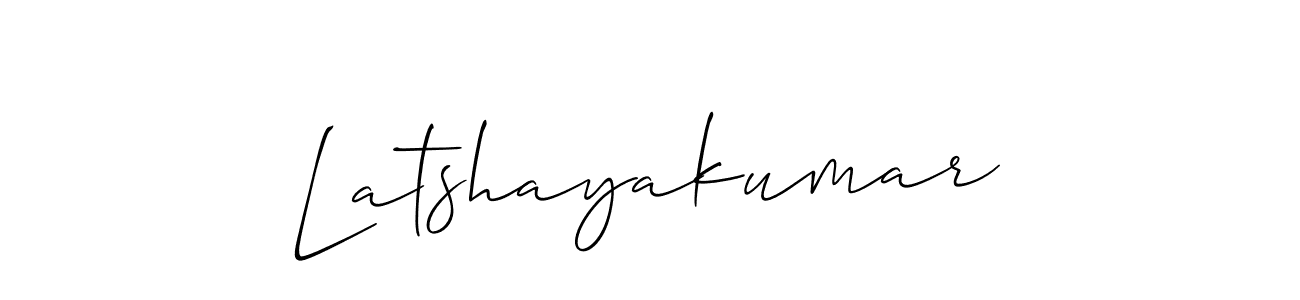 Also we have Latshayakumar name is the best signature style. Create professional handwritten signature collection using Allison_Script autograph style. Latshayakumar signature style 2 images and pictures png
