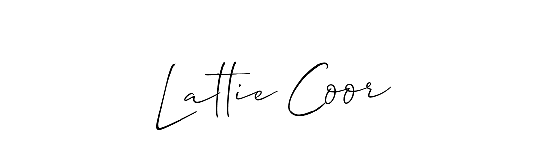 Create a beautiful signature design for name Lattie Coor. With this signature (Allison_Script) fonts, you can make a handwritten signature for free. Lattie Coor signature style 2 images and pictures png