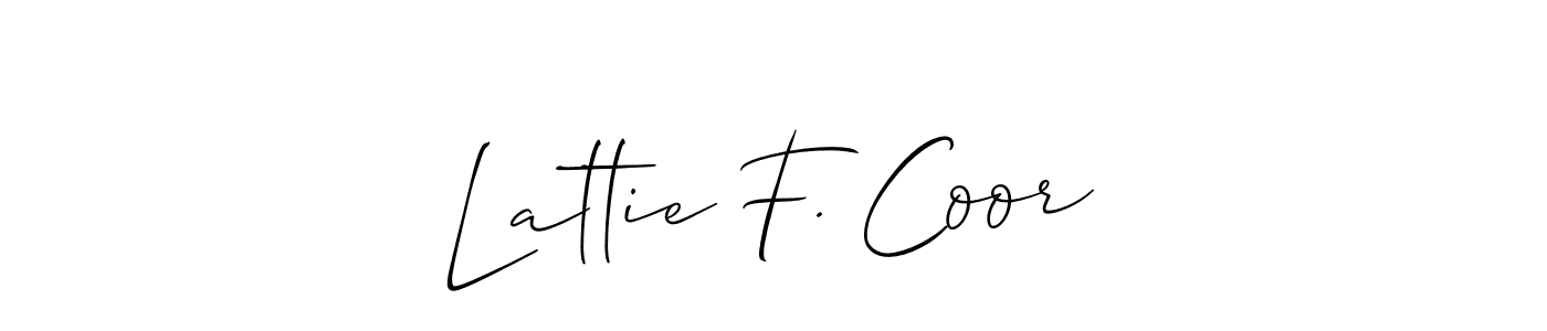 Also we have Lattie F. Coor name is the best signature style. Create professional handwritten signature collection using Allison_Script autograph style. Lattie F. Coor signature style 2 images and pictures png