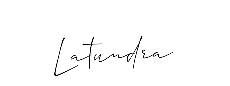 Use a signature maker to create a handwritten signature online. With this signature software, you can design (Allison_Script) your own signature for name Latundra. Latundra signature style 2 images and pictures png