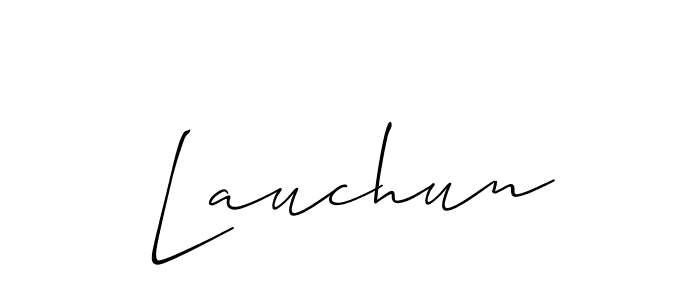 The best way (Allison_Script) to make a short signature is to pick only two or three words in your name. The name Lauchun include a total of six letters. For converting this name. Lauchun signature style 2 images and pictures png