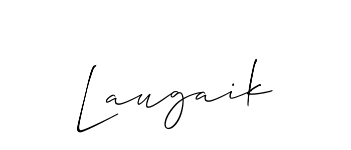 Use a signature maker to create a handwritten signature online. With this signature software, you can design (Allison_Script) your own signature for name Laugaik. Laugaik signature style 2 images and pictures png