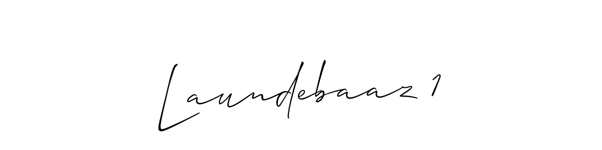 It looks lik you need a new signature style for name Laundebaaz 1. Design unique handwritten (Allison_Script) signature with our free signature maker in just a few clicks. Laundebaaz 1 signature style 2 images and pictures png