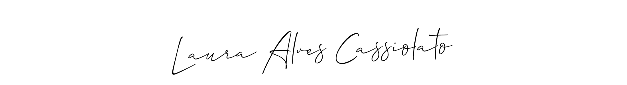 See photos of Laura Alves Cassiolato official signature by Spectra . Check more albums & portfolios. Read reviews & check more about Allison_Script font. Laura Alves Cassiolato signature style 2 images and pictures png