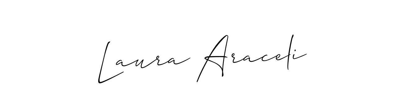 See photos of Laura Araceli official signature by Spectra . Check more albums & portfolios. Read reviews & check more about Allison_Script font. Laura Araceli signature style 2 images and pictures png