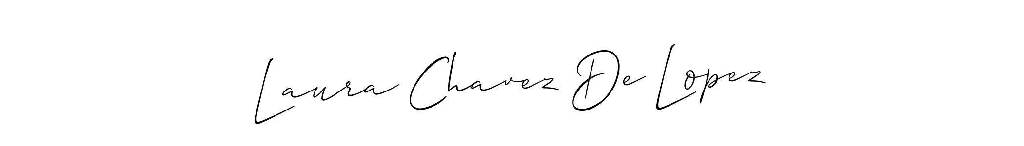 Create a beautiful signature design for name Laura Chavez De Lopez. With this signature (Allison_Script) fonts, you can make a handwritten signature for free. Laura Chavez De Lopez signature style 2 images and pictures png