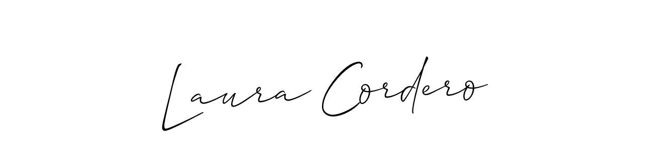 Laura Cordero stylish signature style. Best Handwritten Sign (Allison_Script) for my name. Handwritten Signature Collection Ideas for my name Laura Cordero. Laura Cordero signature style 2 images and pictures png