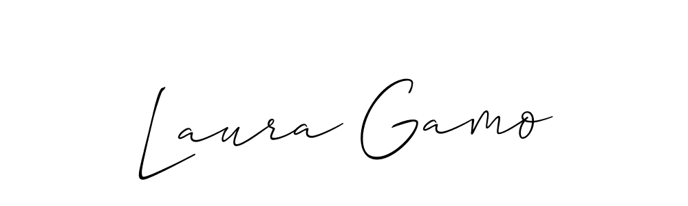 Make a beautiful signature design for name Laura Gamo. With this signature (Allison_Script) style, you can create a handwritten signature for free. Laura Gamo signature style 2 images and pictures png