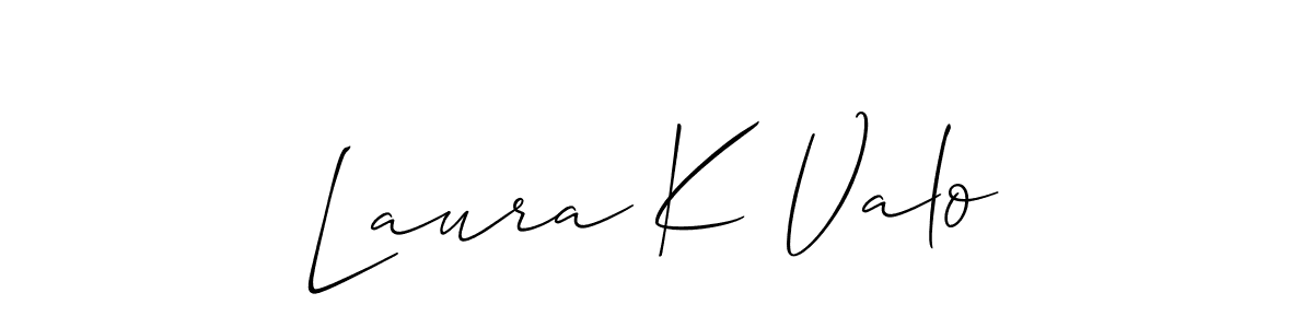 How to make Laura K Valo name signature. Use Allison_Script style for creating short signs online. This is the latest handwritten sign. Laura K Valo signature style 2 images and pictures png