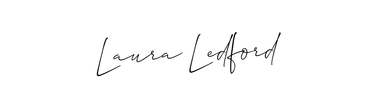 Allison_Script is a professional signature style that is perfect for those who want to add a touch of class to their signature. It is also a great choice for those who want to make their signature more unique. Get Laura Ledford name to fancy signature for free. Laura Ledford signature style 2 images and pictures png