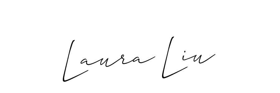 Laura Liu stylish signature style. Best Handwritten Sign (Allison_Script) for my name. Handwritten Signature Collection Ideas for my name Laura Liu. Laura Liu signature style 2 images and pictures png