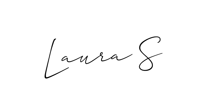Also You can easily find your signature by using the search form. We will create Laura S name handwritten signature images for you free of cost using Allison_Script sign style. Laura S signature style 2 images and pictures png