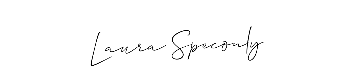 Create a beautiful signature design for name Laura Speconly. With this signature (Allison_Script) fonts, you can make a handwritten signature for free. Laura Speconly signature style 2 images and pictures png