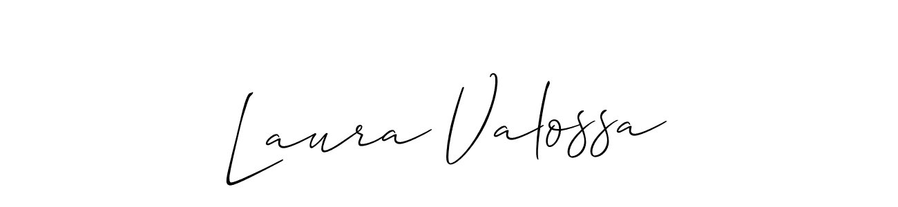 Allison_Script is a professional signature style that is perfect for those who want to add a touch of class to their signature. It is also a great choice for those who want to make their signature more unique. Get Laura Valossa name to fancy signature for free. Laura Valossa signature style 2 images and pictures png