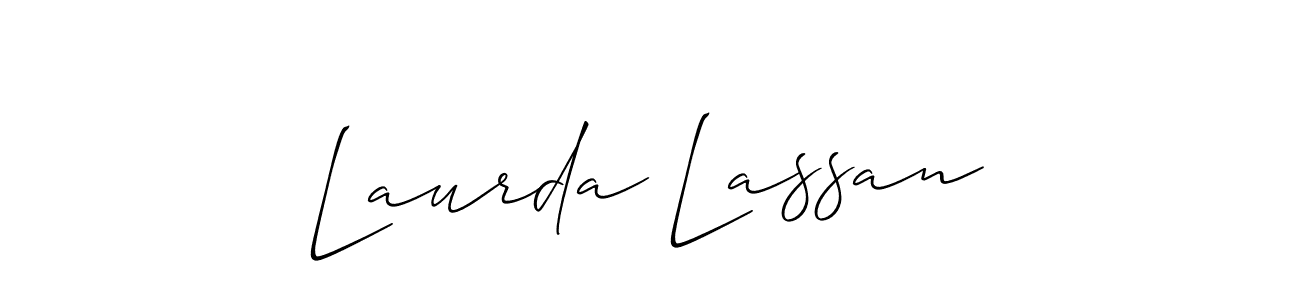 Create a beautiful signature design for name Laurda Lassan. With this signature (Allison_Script) fonts, you can make a handwritten signature for free. Laurda Lassan signature style 2 images and pictures png