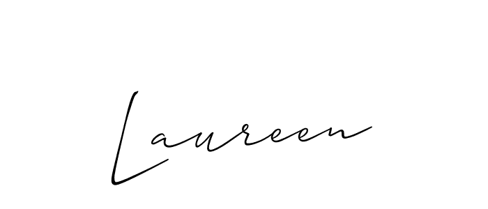 How to make Laureen name signature. Use Allison_Script style for creating short signs online. This is the latest handwritten sign. Laureen signature style 2 images and pictures png