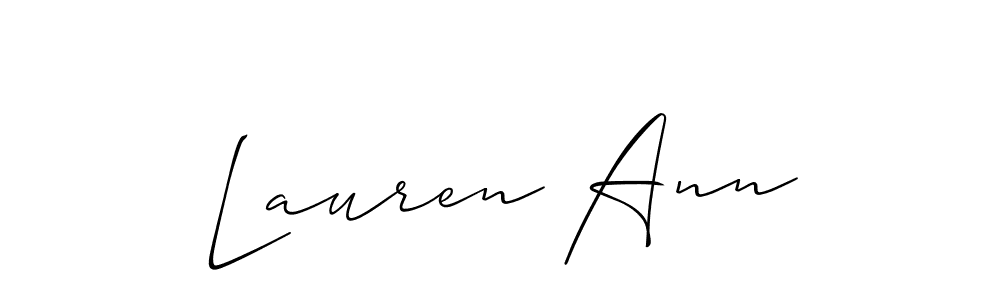 How to make Lauren Ann name signature. Use Allison_Script style for creating short signs online. This is the latest handwritten sign. Lauren Ann signature style 2 images and pictures png