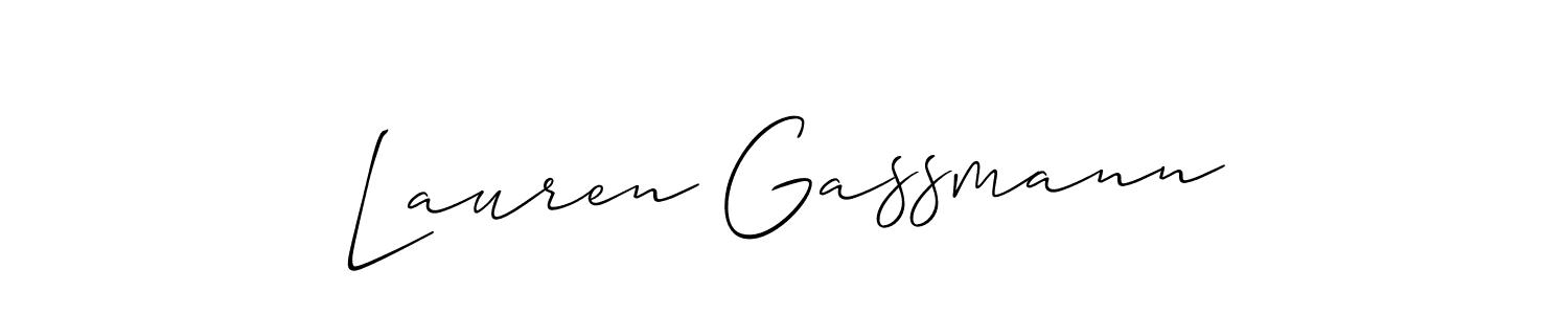 Lauren Gassmann stylish signature style. Best Handwritten Sign (Allison_Script) for my name. Handwritten Signature Collection Ideas for my name Lauren Gassmann. Lauren Gassmann signature style 2 images and pictures png