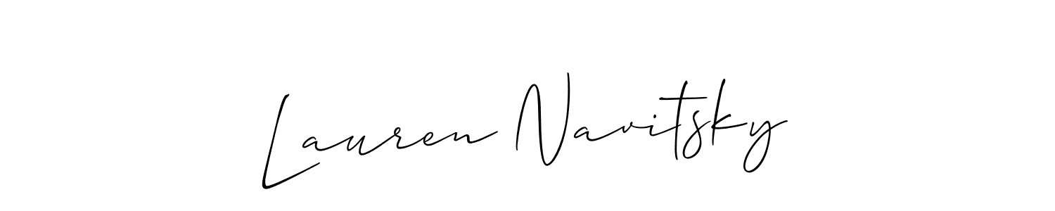 How to make Lauren Navitsky name signature. Use Allison_Script style for creating short signs online. This is the latest handwritten sign. Lauren Navitsky signature style 2 images and pictures png