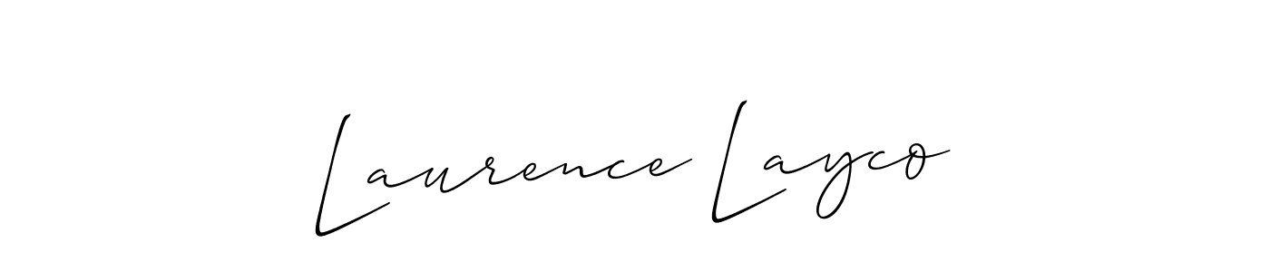 It looks lik you need a new signature style for name Laurence Layco. Design unique handwritten (Allison_Script) signature with our free signature maker in just a few clicks. Laurence Layco signature style 2 images and pictures png