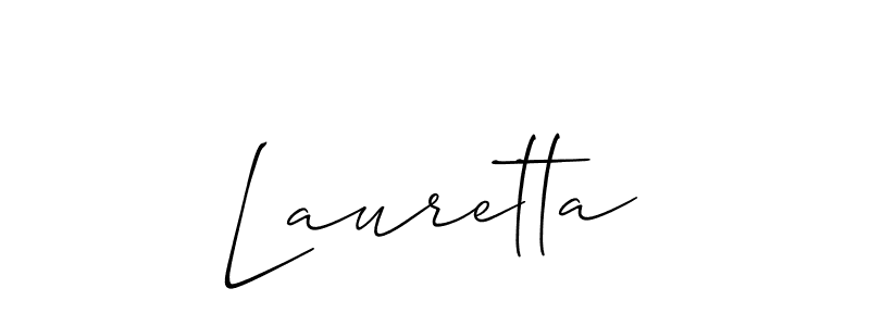 Lauretta stylish signature style. Best Handwritten Sign (Allison_Script) for my name. Handwritten Signature Collection Ideas for my name Lauretta. Lauretta signature style 2 images and pictures png