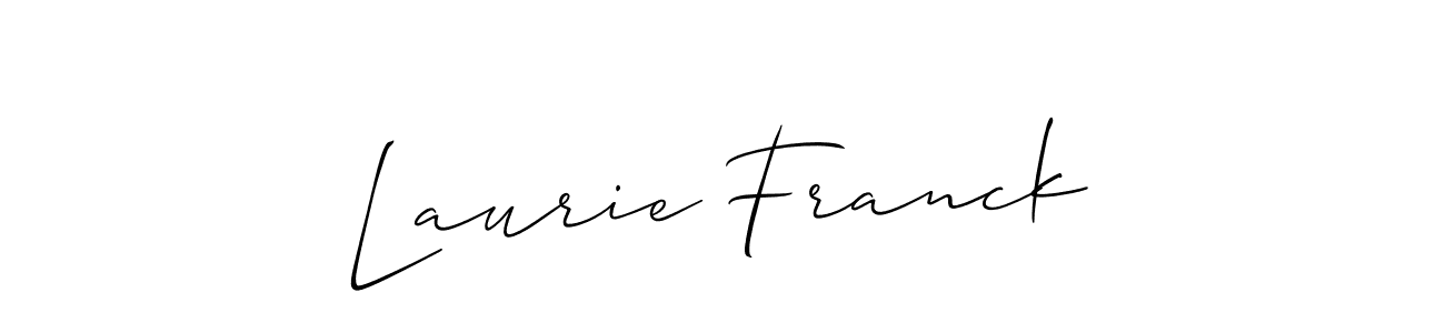 You should practise on your own different ways (Allison_Script) to write your name (Laurie Franck) in signature. don't let someone else do it for you. Laurie Franck signature style 2 images and pictures png