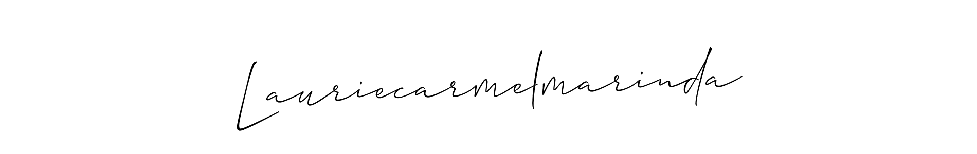 How to make Lauriecarmelmarinda name signature. Use Allison_Script style for creating short signs online. This is the latest handwritten sign. Lauriecarmelmarinda signature style 2 images and pictures png