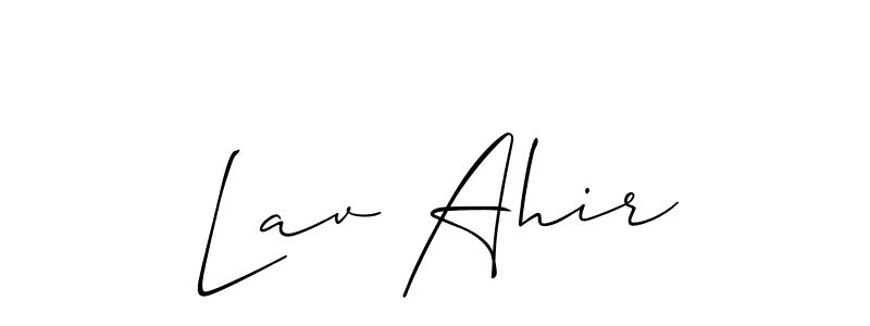 Similarly Allison_Script is the best handwritten signature design. Signature creator online .You can use it as an online autograph creator for name Lav Ahir. Lav Ahir signature style 2 images and pictures png