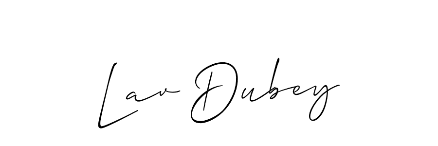 Similarly Allison_Script is the best handwritten signature design. Signature creator online .You can use it as an online autograph creator for name Lav Dubey. Lav Dubey signature style 2 images and pictures png