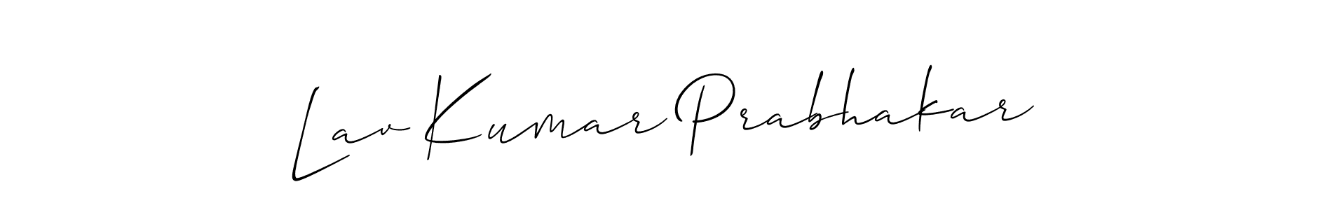 How to make Lav Kumar Prabhakar signature? Allison_Script is a professional autograph style. Create handwritten signature for Lav Kumar Prabhakar name. Lav Kumar Prabhakar signature style 2 images and pictures png