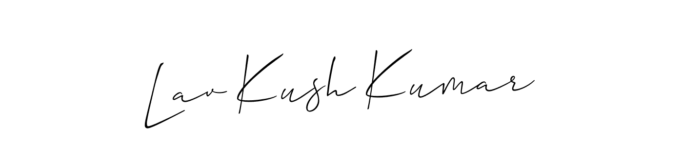 Use a signature maker to create a handwritten signature online. With this signature software, you can design (Allison_Script) your own signature for name Lav Kush Kumar. Lav Kush Kumar signature style 2 images and pictures png