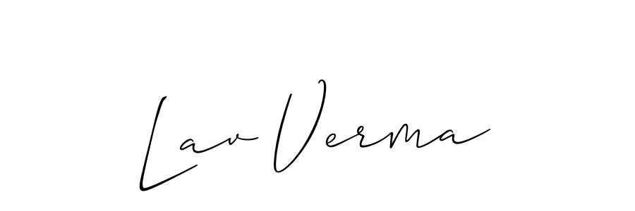 Allison_Script is a professional signature style that is perfect for those who want to add a touch of class to their signature. It is also a great choice for those who want to make their signature more unique. Get Lav Verma name to fancy signature for free. Lav Verma signature style 2 images and pictures png