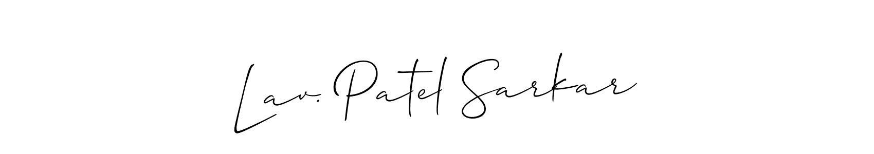 Also You can easily find your signature by using the search form. We will create Lav. Patel Sarkar name handwritten signature images for you free of cost using Allison_Script sign style. Lav. Patel Sarkar signature style 2 images and pictures png