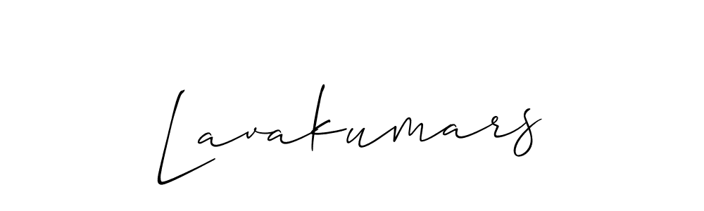 Design your own signature with our free online signature maker. With this signature software, you can create a handwritten (Allison_Script) signature for name Lavakumars. Lavakumars signature style 2 images and pictures png