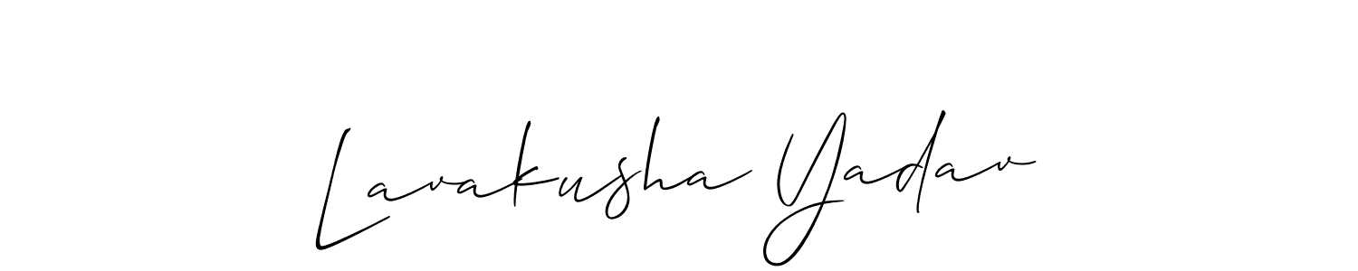 You should practise on your own different ways (Allison_Script) to write your name (Lavakusha Yadav) in signature. don't let someone else do it for you. Lavakusha Yadav signature style 2 images and pictures png